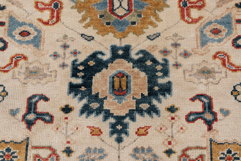 8x10 Beige Red Soft Shiny look Persian Style  Designer Oushak Turkish Design Hand Knotted Hand Spun Wool Rug #SE-138